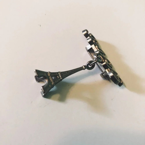 Vintage Paris Eiffel Tower Pin Souvenir Brooch - Picture 8 of 8